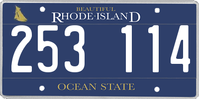 RI license plate 253114