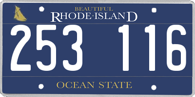 RI license plate 253116