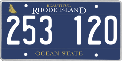 RI license plate 253120