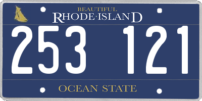 RI license plate 253121