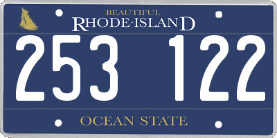 RI license plate 253122