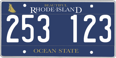 RI license plate 253123