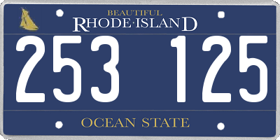 RI license plate 253125