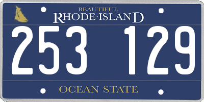 RI license plate 253129
