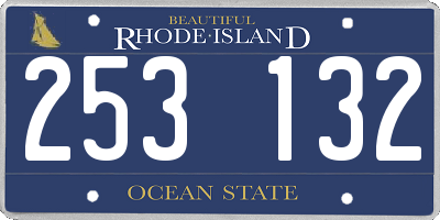 RI license plate 253132