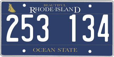 RI license plate 253134