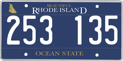 RI license plate 253135