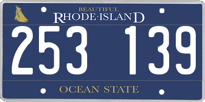 RI license plate 253139