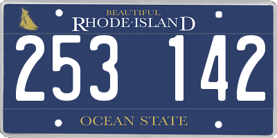 RI license plate 253142