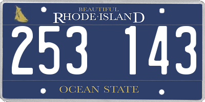 RI license plate 253143