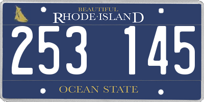 RI license plate 253145