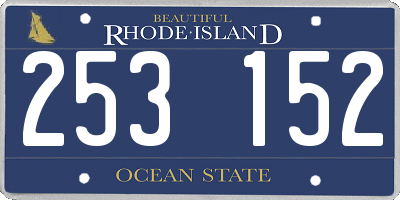 RI license plate 253152