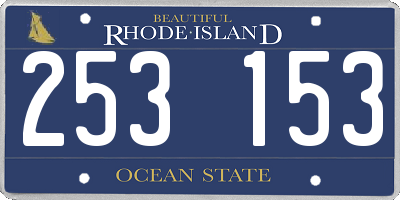 RI license plate 253153