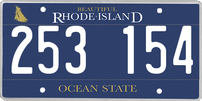 RI license plate 253154