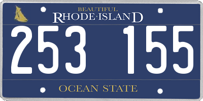 RI license plate 253155