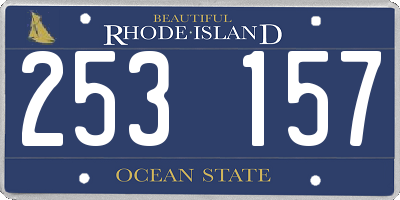 RI license plate 253157