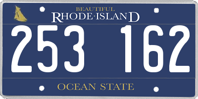 RI license plate 253162