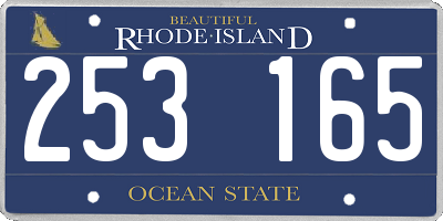 RI license plate 253165
