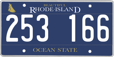 RI license plate 253166