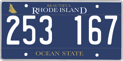 RI license plate 253167