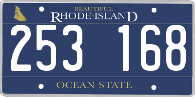 RI license plate 253168