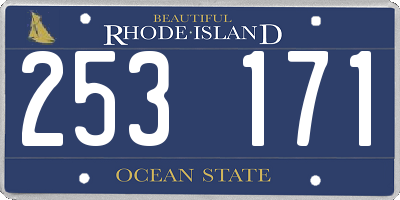 RI license plate 253171