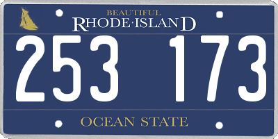 RI license plate 253173