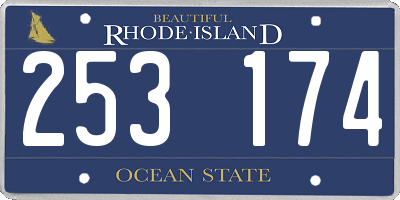 RI license plate 253174