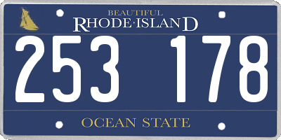 RI license plate 253178