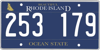 RI license plate 253179