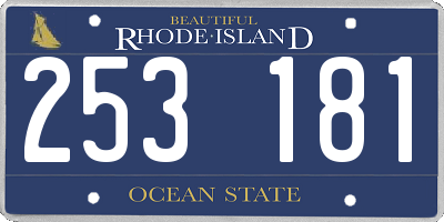 RI license plate 253181