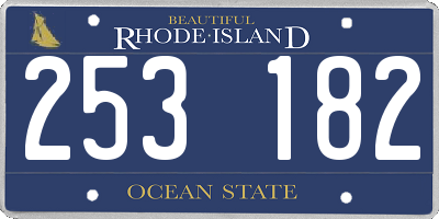 RI license plate 253182