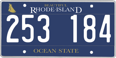 RI license plate 253184