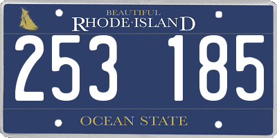 RI license plate 253185