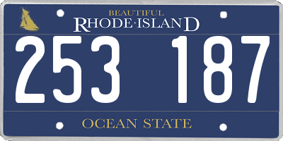 RI license plate 253187