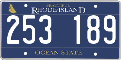 RI license plate 253189