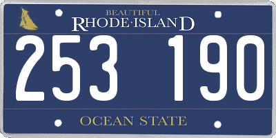 RI license plate 253190