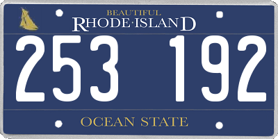 RI license plate 253192
