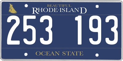 RI license plate 253193
