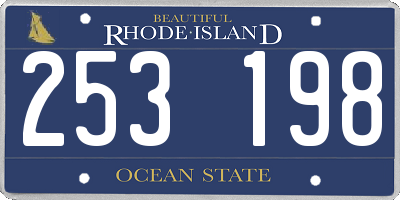 RI license plate 253198