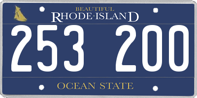 RI license plate 253200