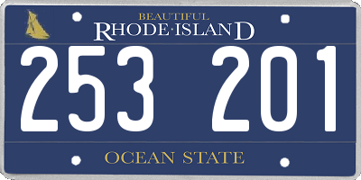 RI license plate 253201