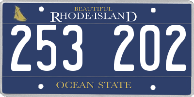 RI license plate 253202
