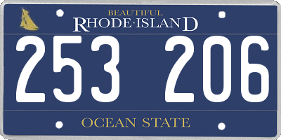 RI license plate 253206