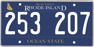 RI license plate 253207