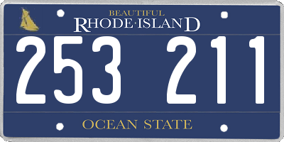 RI license plate 253211