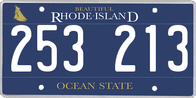 RI license plate 253213