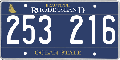 RI license plate 253216