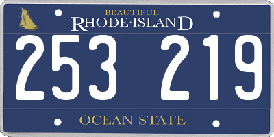 RI license plate 253219
