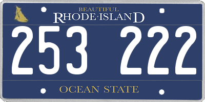 RI license plate 253222